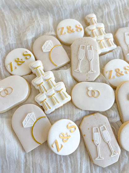 Champagne Glasses Rectangle Cookie Stamp & Cutter