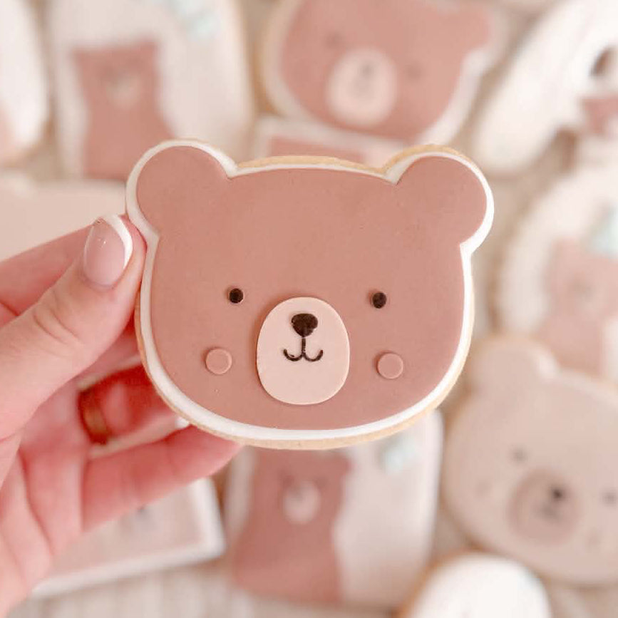 Simple Teddy Bear Face Cookie Stamp & Cutter