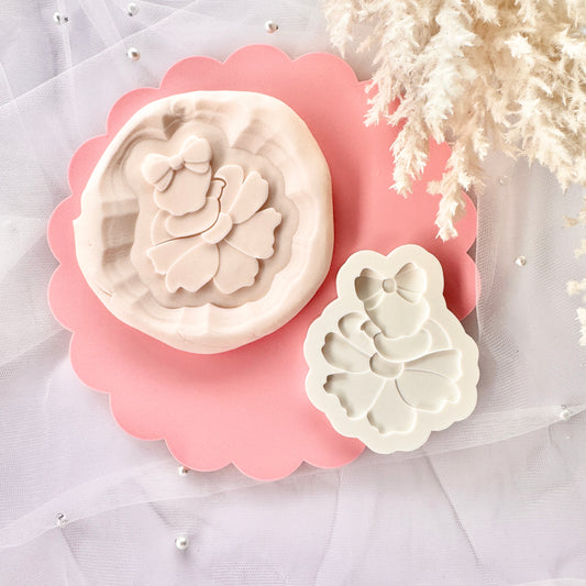 Baby Sleeping on Flower Cookie Stamp & Cutter