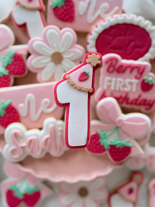 Number 1 with Party Hat Cookie Stamp & Cutter