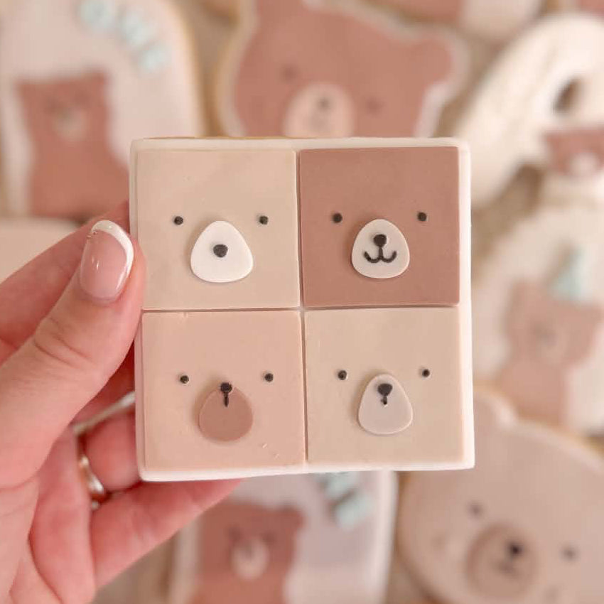 Four Teddy Bears Cookie Stamp & Cutter
