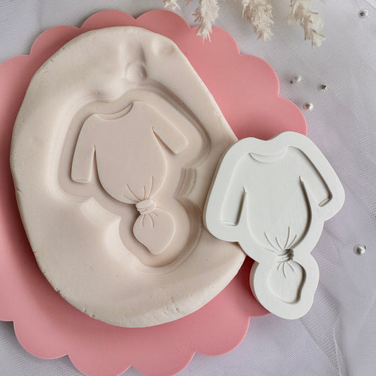 Knotted Baby Gown Cookie Stamp & Cutter
