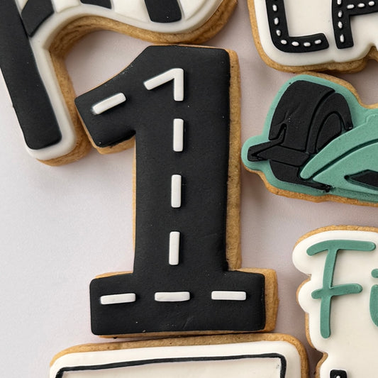 Number 1 Road Cookie Stamp & Cutter
