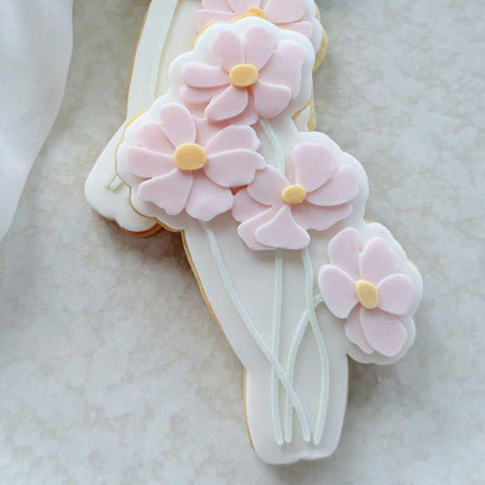 Delicate Flowers on Stems Cookie Stamp & Cutter