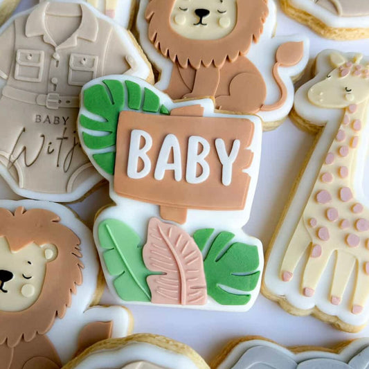 Jungle Baby Sign Cookie Stamp & Cutter