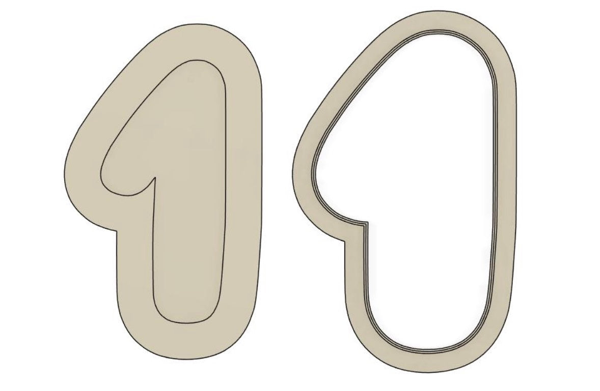 Number 1 Cookie Stamp & Cutter