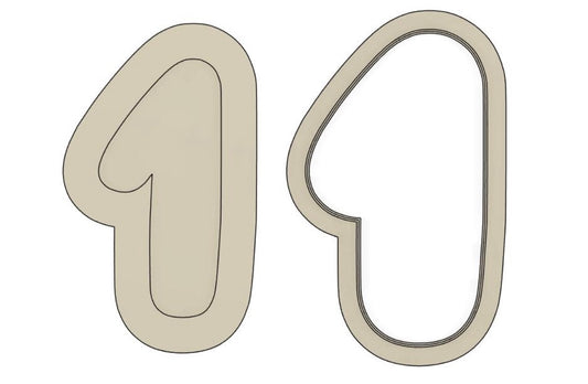 Number 1 Cookie Stamp & Cutter