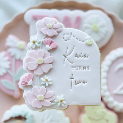 Delicate Floral Arch Cookie Stamp & Cutter