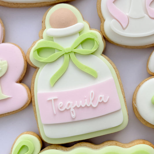 Tequila Bottle with Bow Cookie Stamp & Cutter