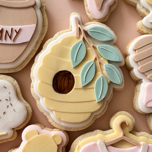 Beehive with Leaves Cookie Stamp & Cutter