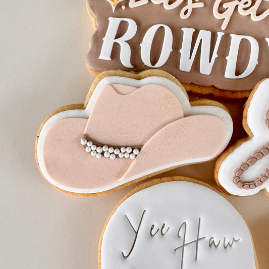 Simple Cowgirl Hat Cookie Stamp & Cutter