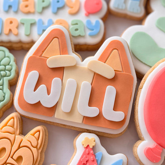 Custom Name Dog Face Cookie Stamp & Cutter