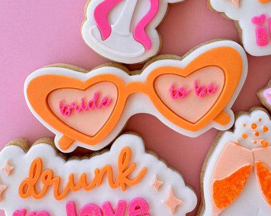 Bride to Be Heart Sunglasses Cookie Stamp & Cutter