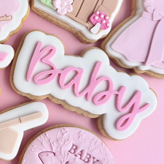 Baby Script Text 1 Cookie Stamp & Cutter