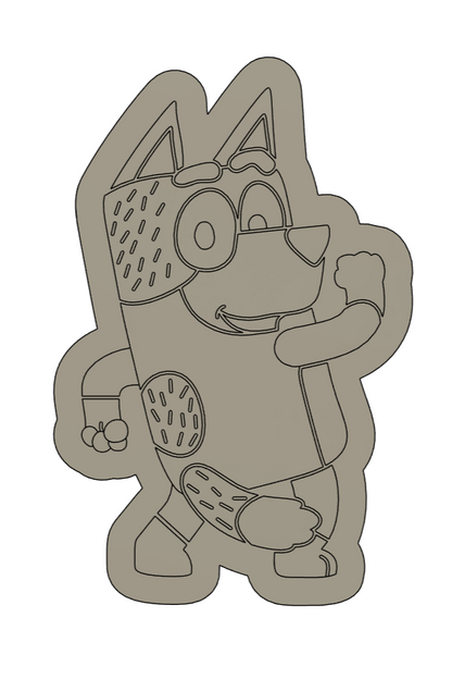 Blue Dog Dad Cookie Stamp & Cutter