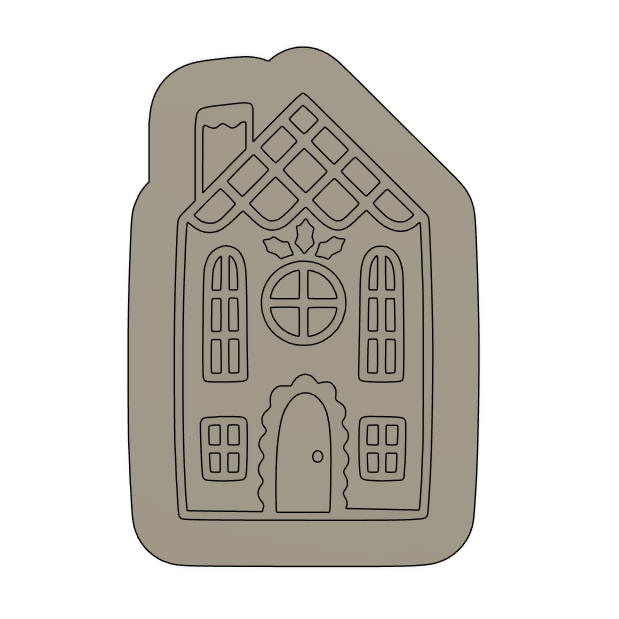 Gingerbread House Cookie Stamp & Cutter