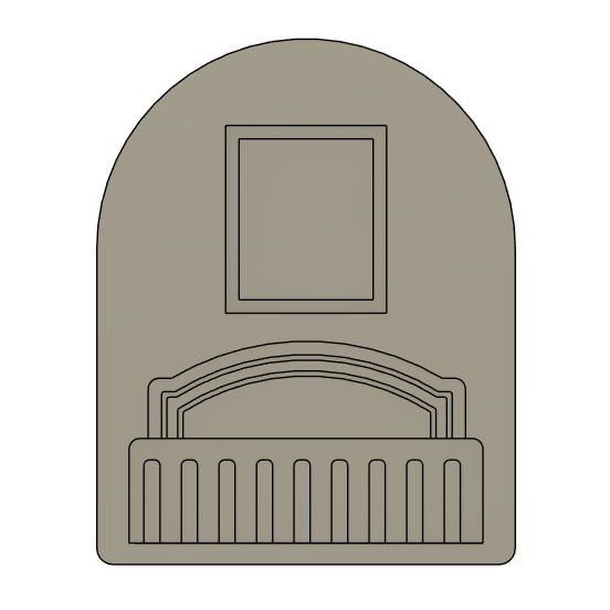 Cot in Arch with Frame Cookie Stamp & Cutter