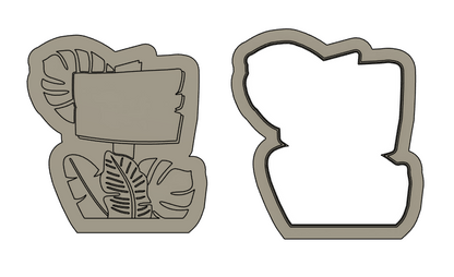 Blank Jungle Sign Cookie Stamp & Cutter