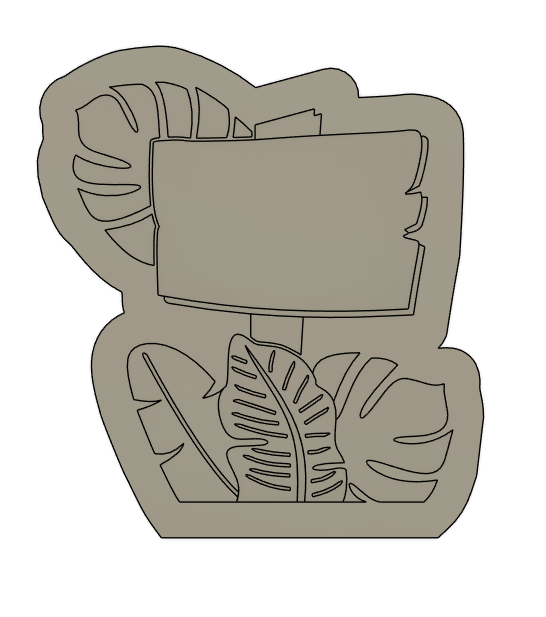 Blank Jungle Sign Cookie Stamp & Cutter