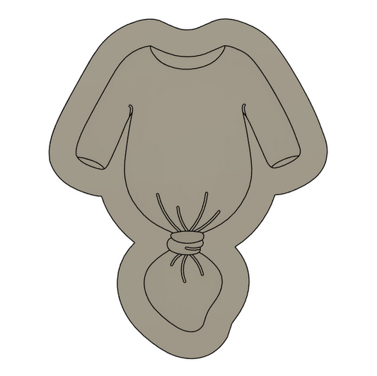 Knotted Baby Gown Cookie Stamp & Cutter