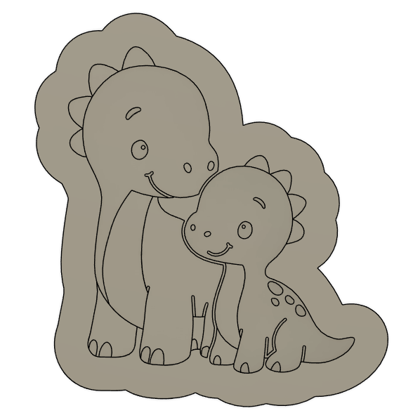 Dino Parent and Child Cookie Stamp & Cutter