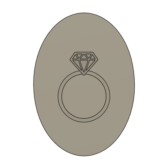 Engagement Ring Cookie Stamp PLATE ONLY (Fits Frilly Border Oval)