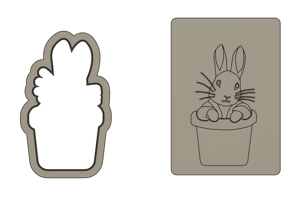 Peter Rabbit in Pot Cookie Stamp and Cutter