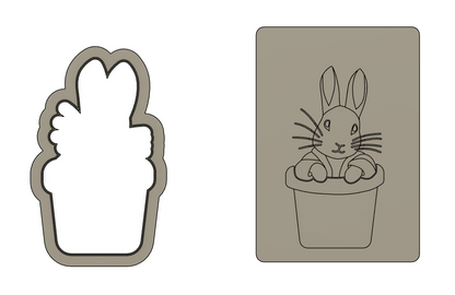 Peter Rabbit in Pot Cookie Stamp and Cutter
