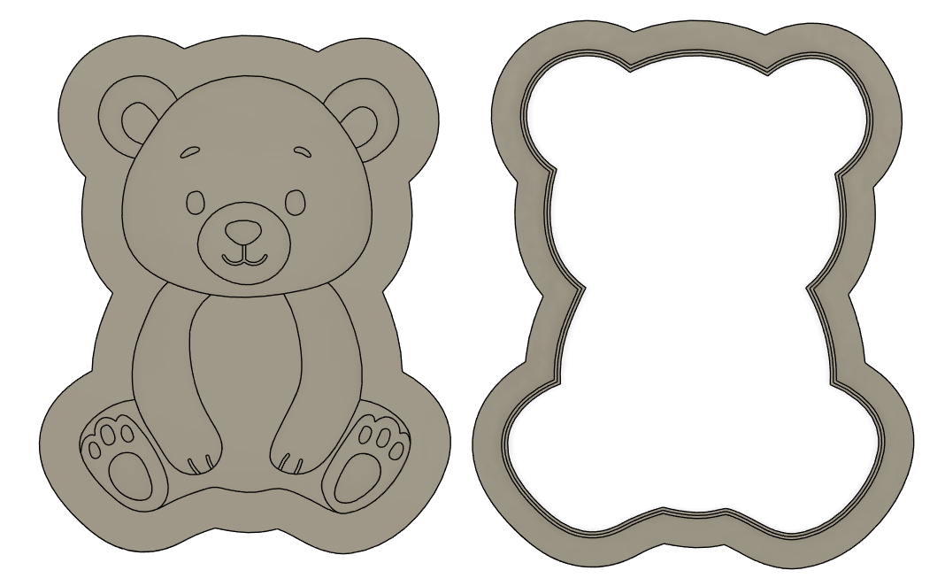 Teddy Bear Cookie Stamp & Cutter