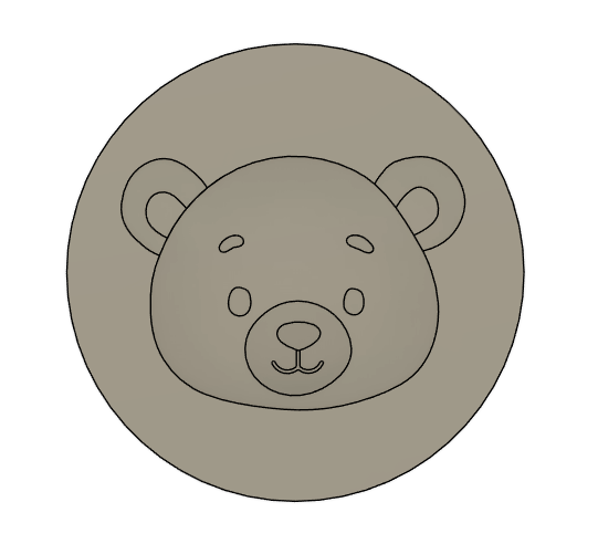 Micro Teddy Bear Face Cookie Stamp