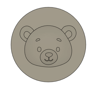 Micro Teddy Bear Face Cookie Stamp