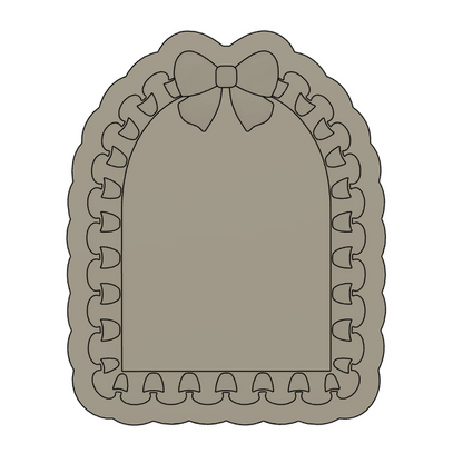 Frilly Border Arch with Bow Cookie Stamp & Cutter