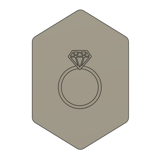 Engagement Ring with Elongated Hexagon Cookie Stamp & Cutter