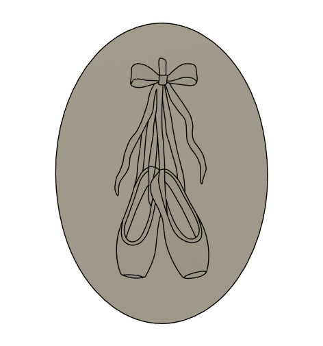 Ballet Slippers Cookie Stamp PLATE ONLY (Fits Frilly Border Oval)
