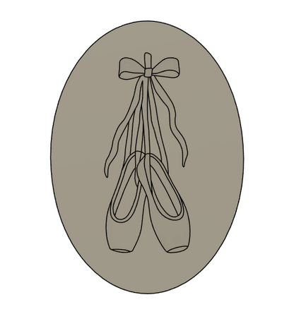 Ballet Slippers Cookie Stamp PLATE ONLY (Fits Frilly Border Oval)