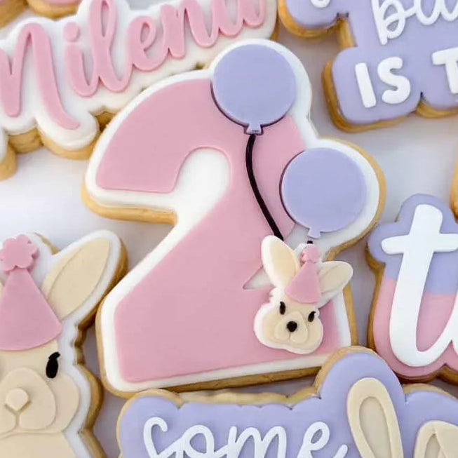 Number 2 with Balloons Cookie Stamp & Cutter